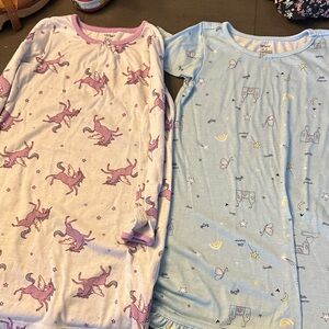 Kids Pajamas Set - Carters nightgown bundle. Castle Design, unicorn and leopard